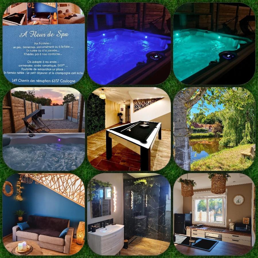 A Fleur De Spa : Maison Chaleureuse Avec Spa Privatif Et Billard. Coulogne Kültér fotó